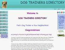 Tablet Screenshot of dogtrainersdirectory.com